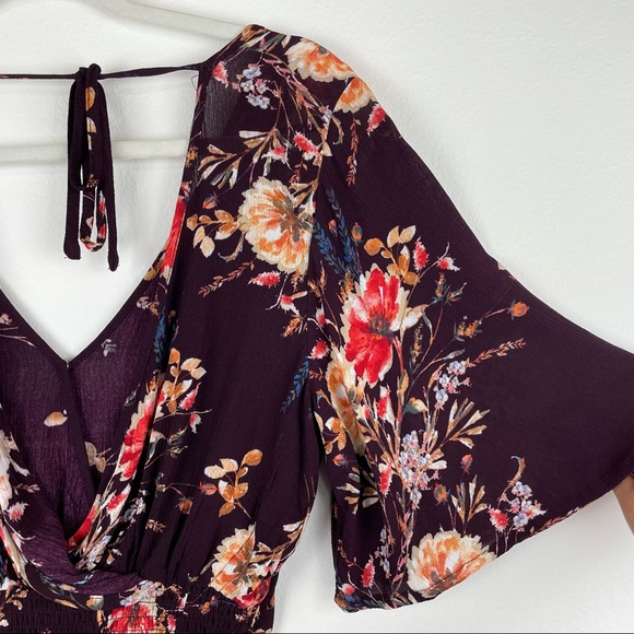 BAND OF GYPSIES  Boho Bohemian Floral Crop Top B19 - Picture 7 of 9